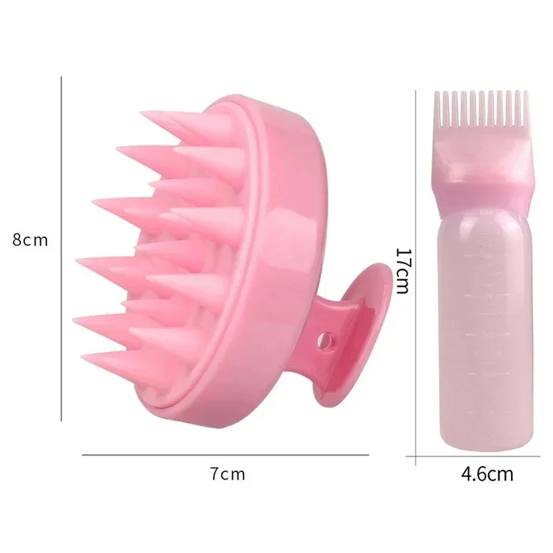 2pcs Hair Dye Refillable Bottle Applicator Comb Hair Massager Brush Dye Bottle Shampoo Brush Air Cushion Comb Hair Styling Tools