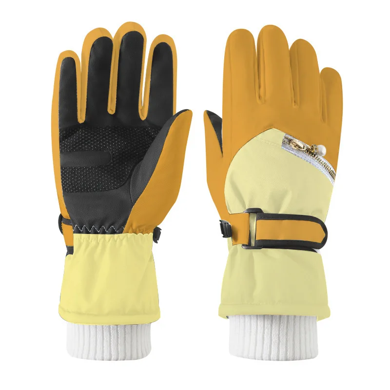 Winter ski gloves are warm, fleece-lined, waterproof, non-slip, and touch-screen compatible for cycling
