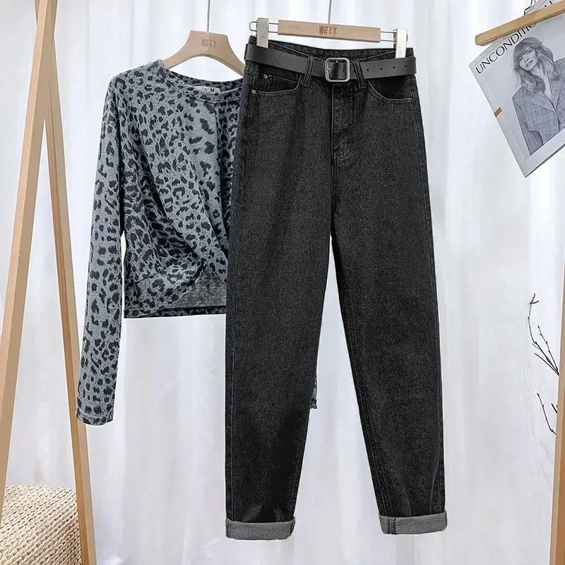 High Waisted Jeans Women Loose Warm Autumn Winter Plus Velvet Thicker Casual Streetwear Vintage Chic Students Personality Daily