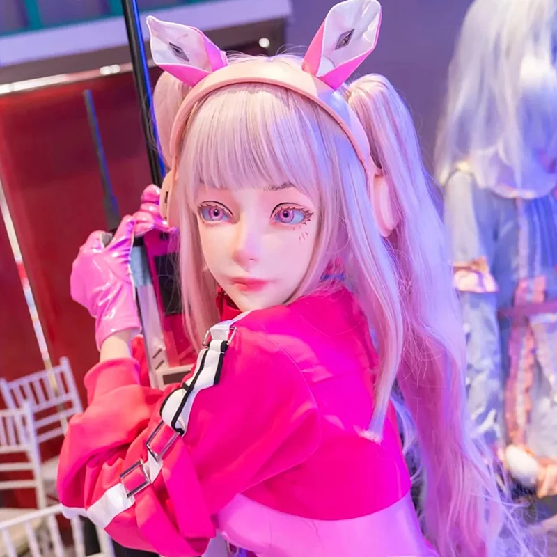 شخصيات أنيمي تأثيري أنثى/فتاة الراتنج كامل الرأس/نصف عقال قفل BJD قناع شخصيات كرتونية تأثيري Kigurumi أو قناع