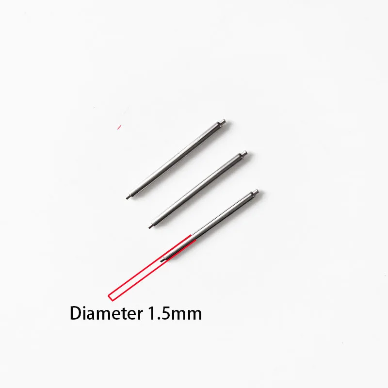 Full Stainless Steel Material Watch Strap Connector Pins, Non Threaded Watch Band Needle, 1.5mm Diameter, 1000 PCs/Bag