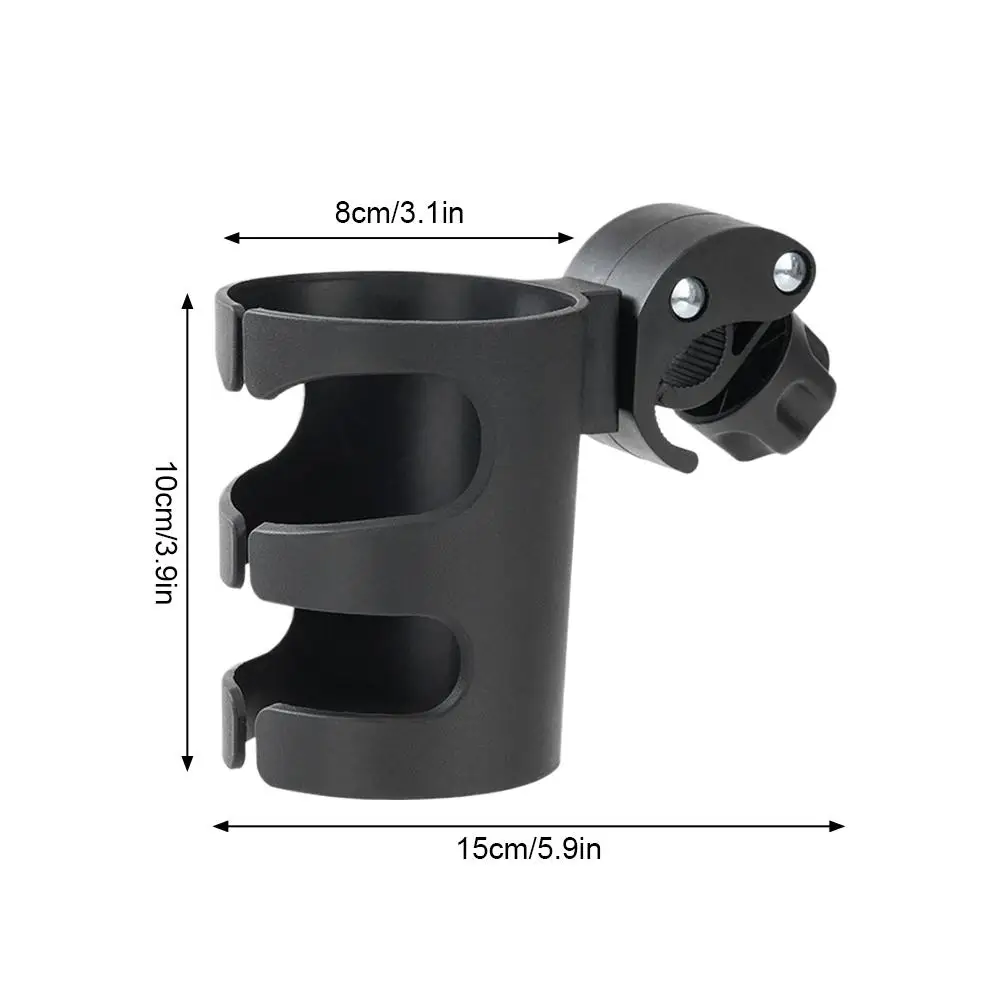 Universal Stroller Cup Holder Bicycle Bottle Rack Adjustable Wheelchair Drink Holder Black Plastic Walker Beverage Support view 6