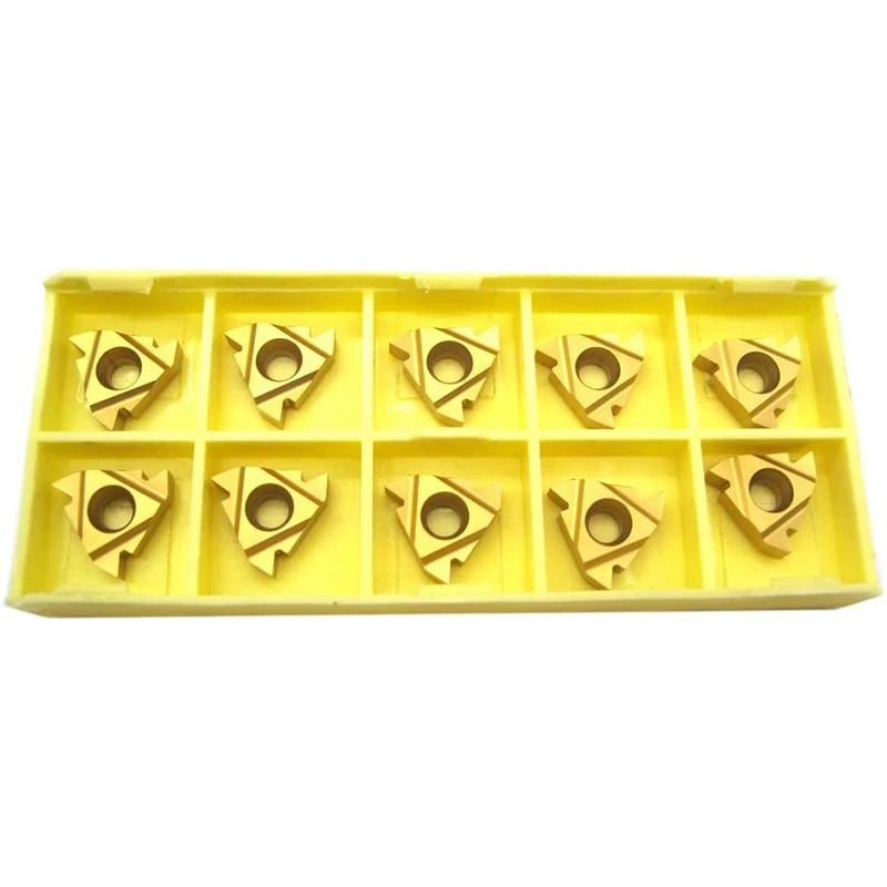 แท่งเจาะเกลียวสำหรับกลึง1/2นิ้วพร้อม10ชิ้น16IR AG60เกลียวภายในคาร์ไบด์หมุนแทรกและประแจ T15