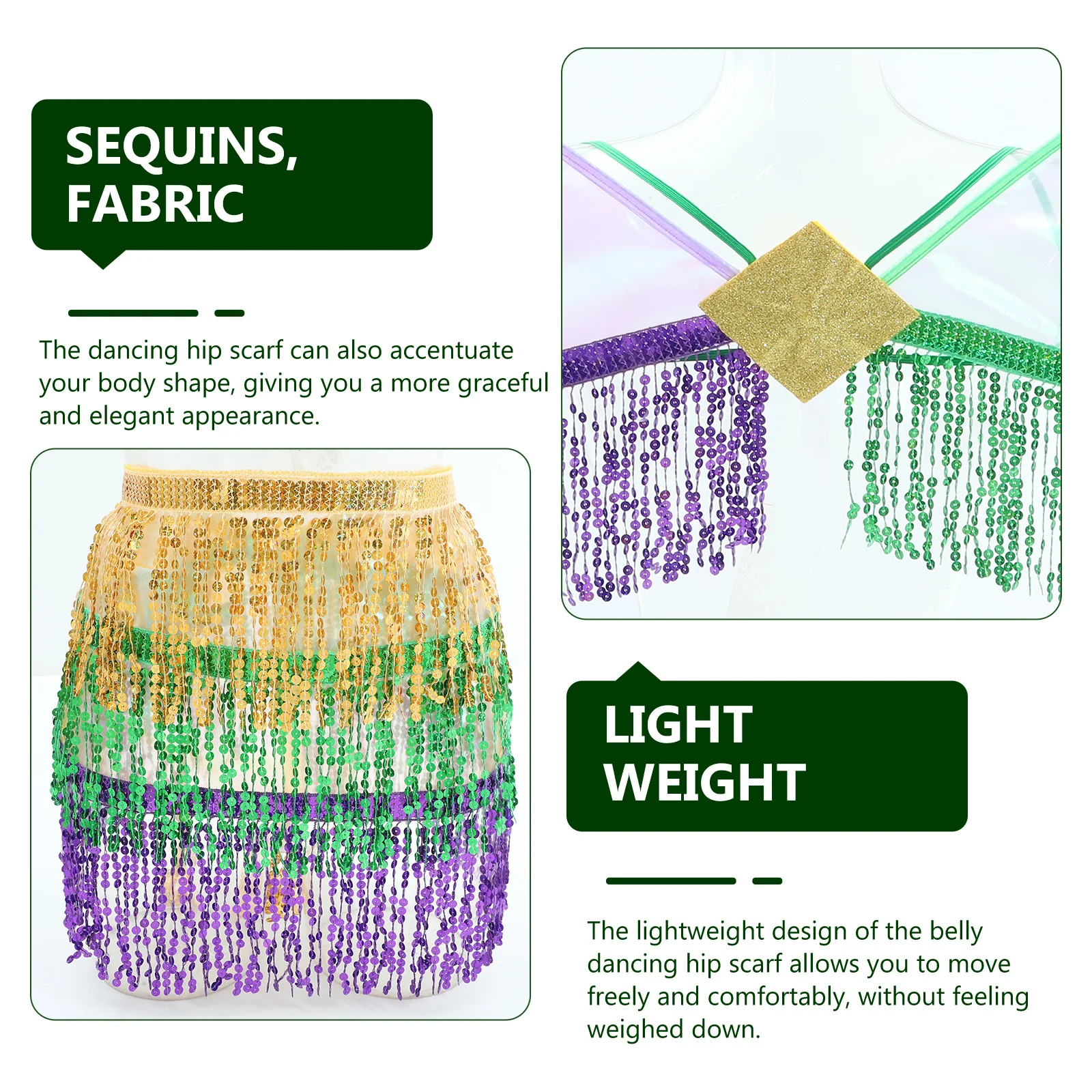 1 Set Fringe Wing Skirt Set Belly Dancing Hip Scarf Prop Wing Costume For Women Dance Performance Practice Cosplay Role Play