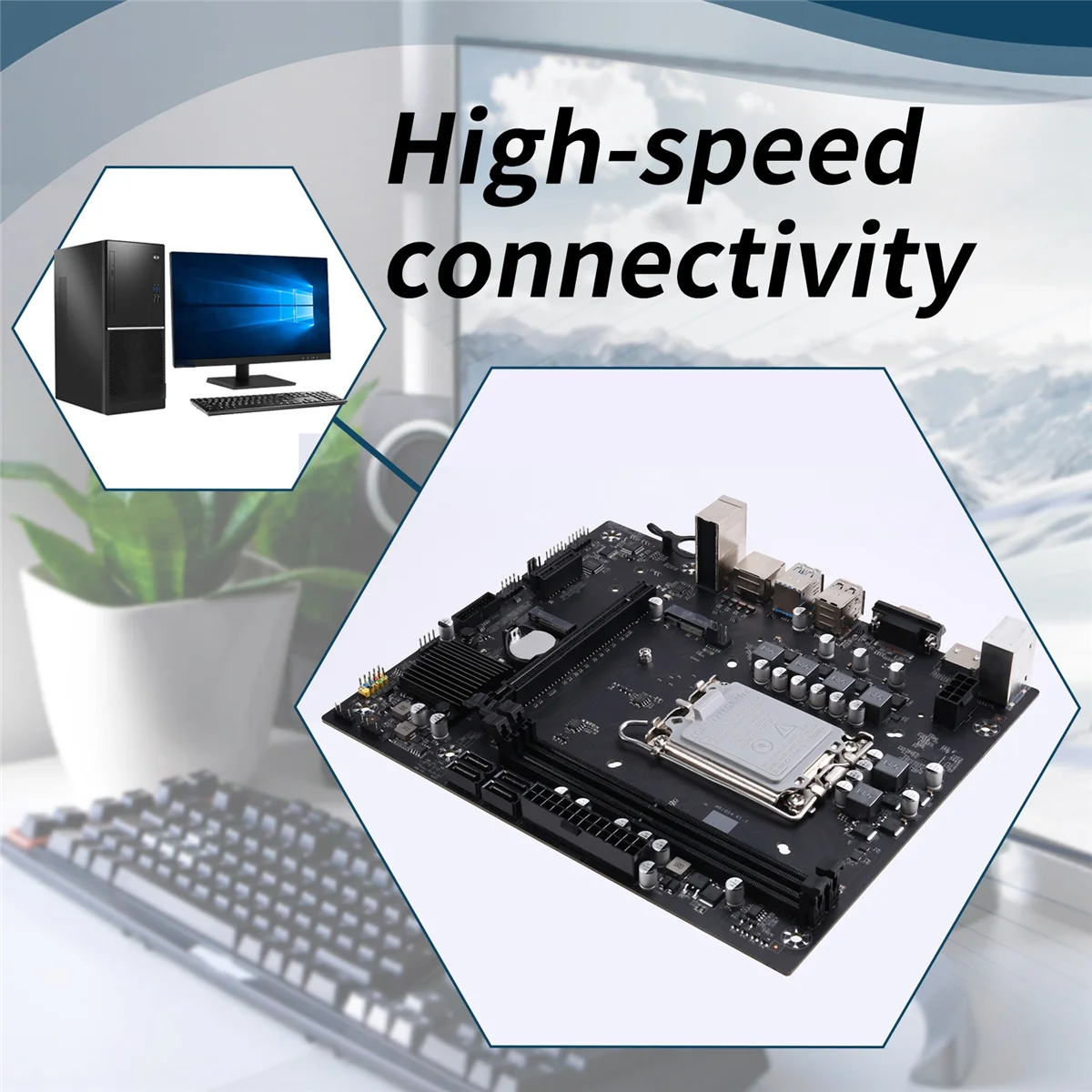 ABXHA H610S4 M4 لوحة أم للكمبيوتر المكتبي DDR4 الذاكرة LGA1700 CPU I5 12400F/12100 RTL8111G/H 1000mbps LAN