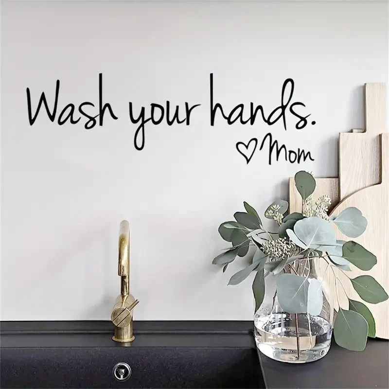 Wash Your Hands Bathroom Decorative Wall stickers, self-adhesive Wall stickers, Creative Bathroom And Home Decoration