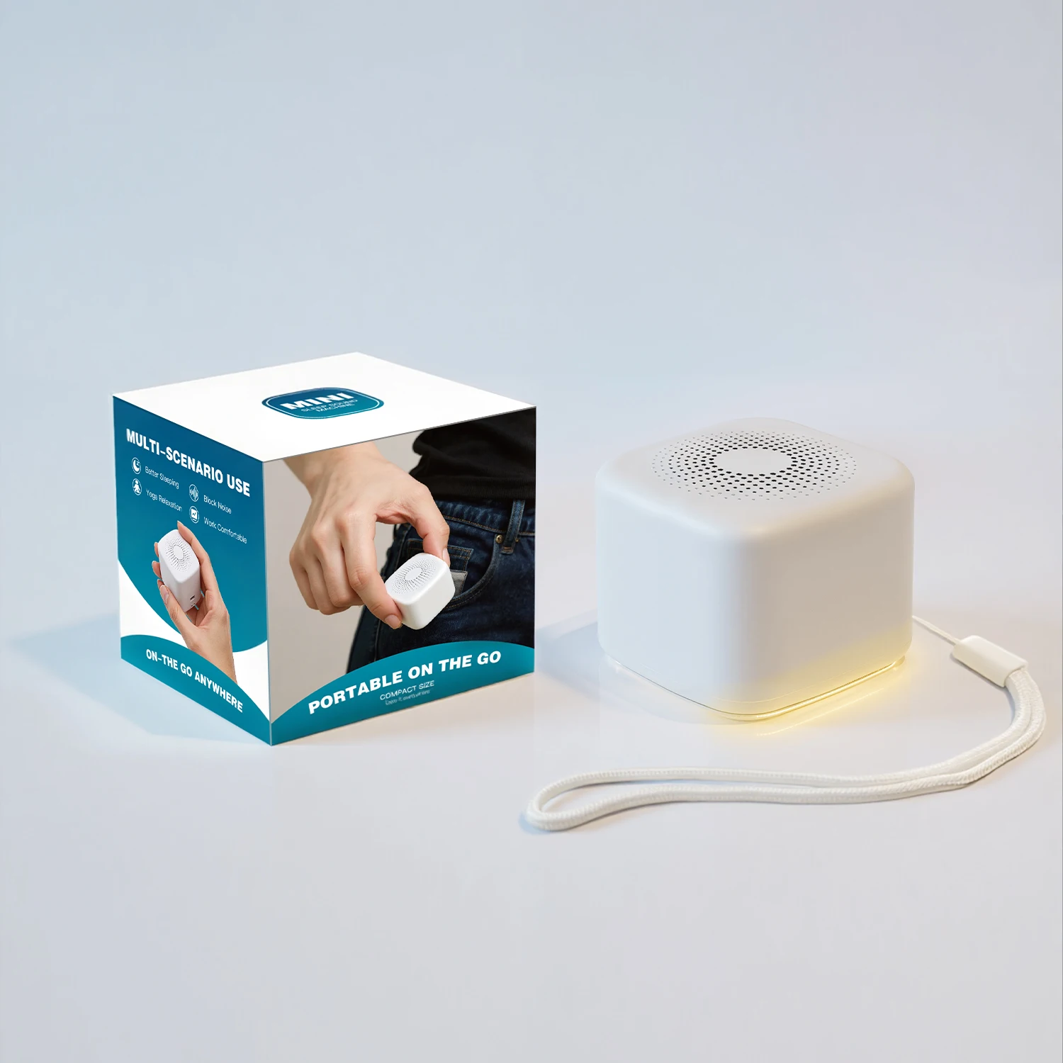 Mini máquina de ruido blanco, dispositivo portátil de sonido para dormir con 20 sonidos naturales, temporizador, Control de volumen para bebés, niños, adultos, oficina en casa