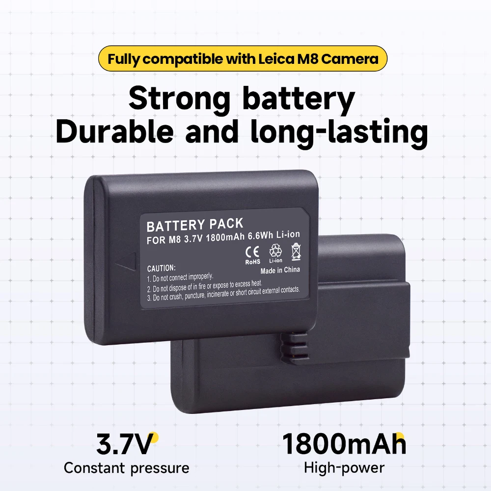 PALO 1800 mAh M8 Ersatz-Kamera-Akku für Leica BM8 M8 M8.2 M9 ME M-E M9-P MM Kamera BP-SCL1 14464 Akkus