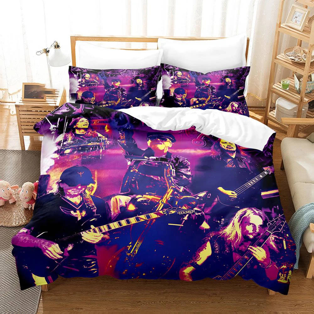 Imagem -05 - Judas Priest3d Conjunto de Cama Impresso para Crianças e Adultos Capa de Edredão Fronha Gêmeo Queen Size Meninos Meninas Têxteis-lar Moda