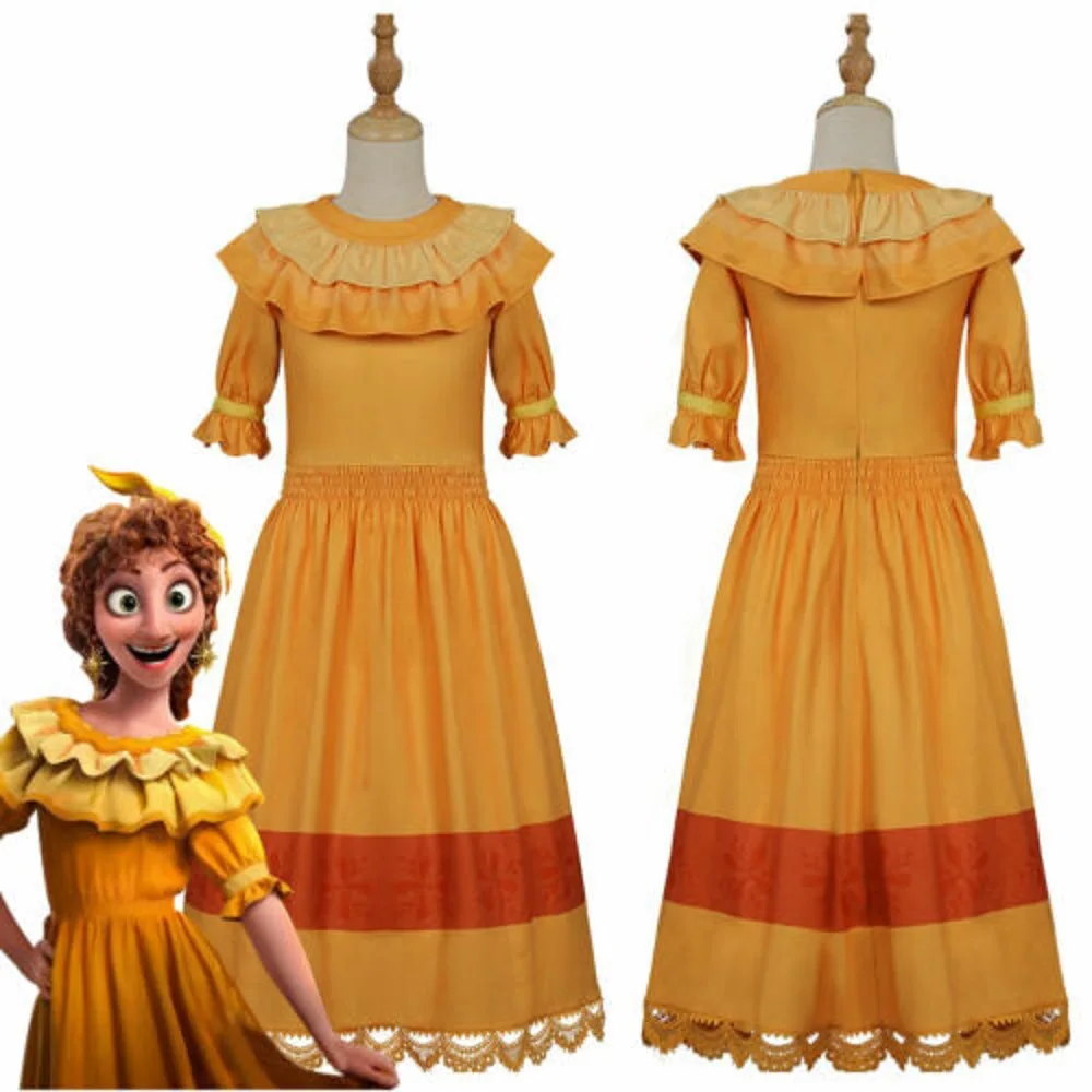 Film Encanto Mirabel Isbella Dolors Alma Red Julieta Costume Cosplay Kids Princess Dress Adult Children Girl Kawaii Party Suit