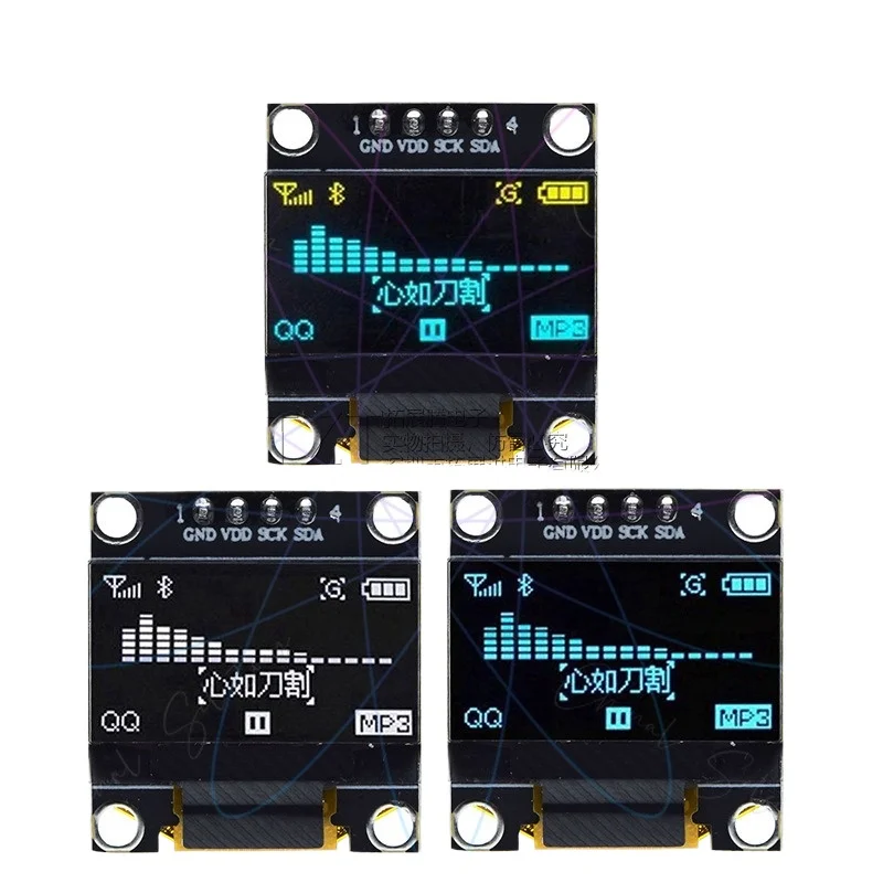 OLED 0.96 inci layar LCD 12864 warna modul I2C IIC antarmuka tampilan