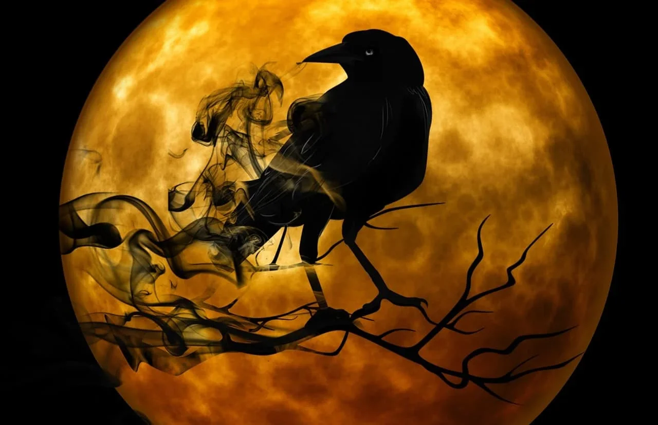 Dark Halloween Moon Jigsaw Puzzle 500-2000pcs Spooky Raven & Haunted House Horror Theme Game Gift for Adults Party Decor