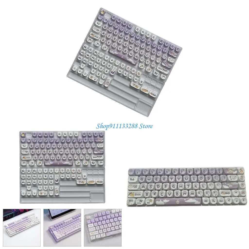 G88D 116Keys PBT Keycaps Cartoon Rabbit Keycap Set MOA height Heat Sublimated