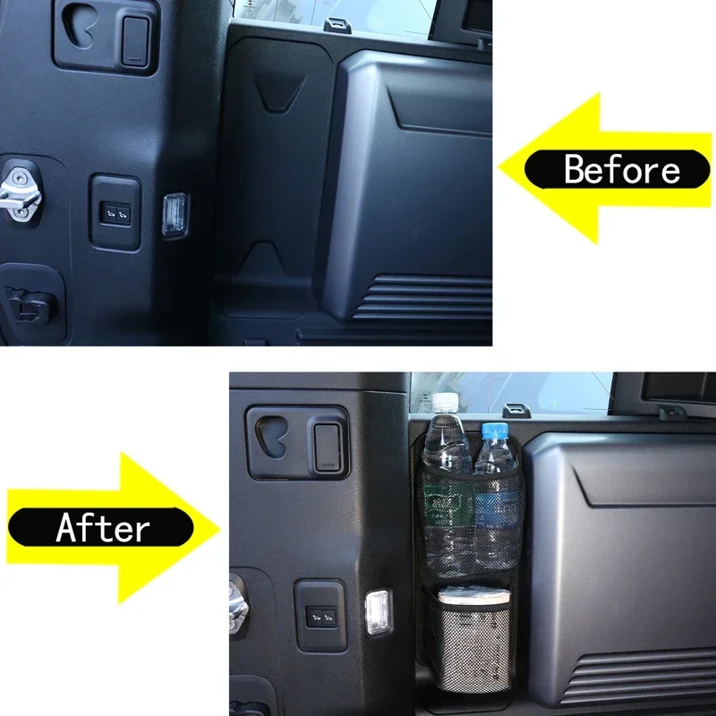 For Land Rover Defender 110 130 2020-2024 Oxford Cloth Black Car Trunk Side Storage Box Net Pocket Car Interior Accessories