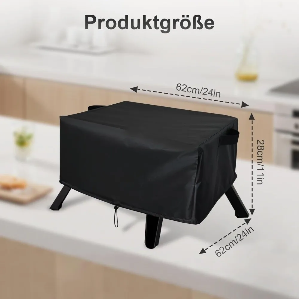 

C2 Heavy-Duty Oxford Grill Cover Dustproof Drawstring Design Pizza Oven Cover Portable Waterproof Table Top Cover Outdoor Use