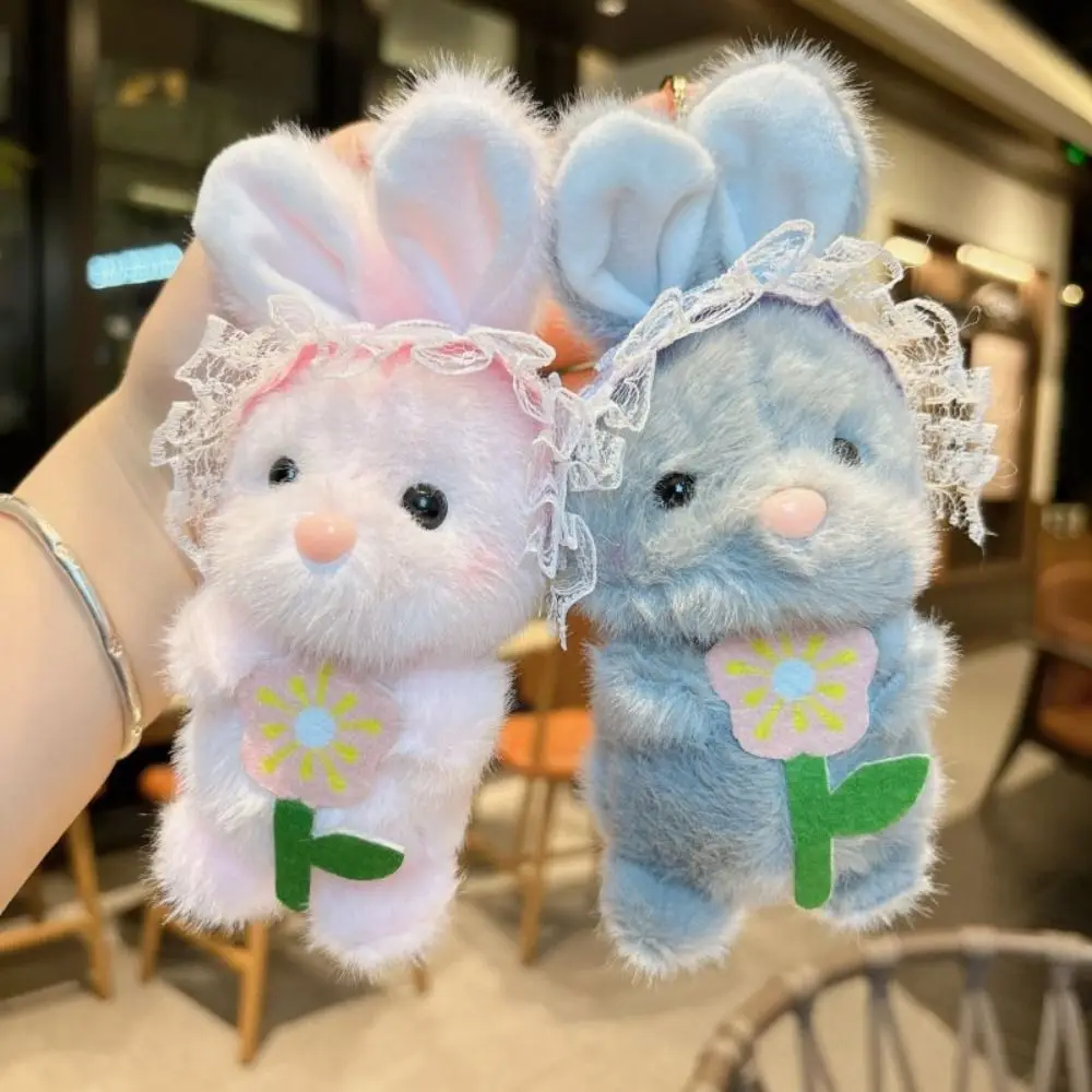 Creative Plush Cartoon Key Chains Rabbit Kawaii Key Rings Soft Trinket Bag Pendant Backpack Ornaments
