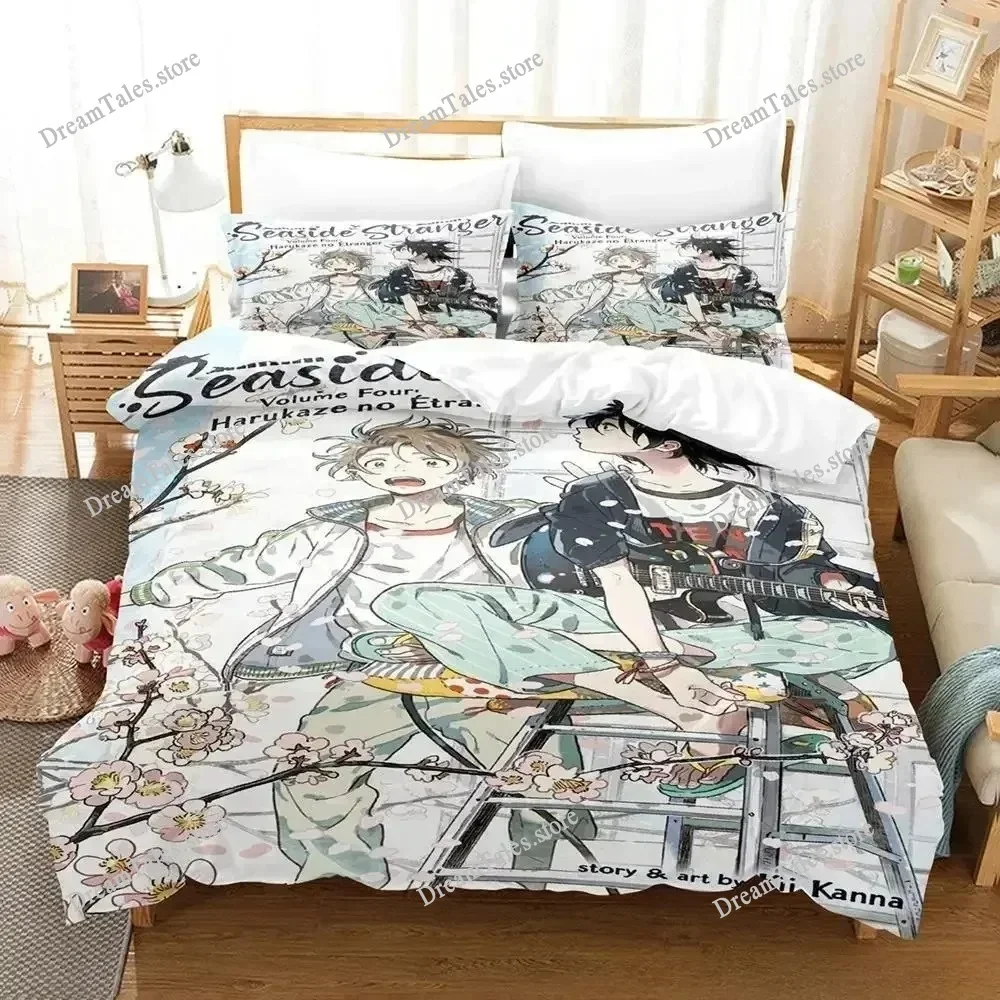 3D Print Seaside Stranger Bedding Set Cartoon Anime Three-piece Set Adult Kid Bedroom Duvet Cover Sets Home Textiles Bedding Set