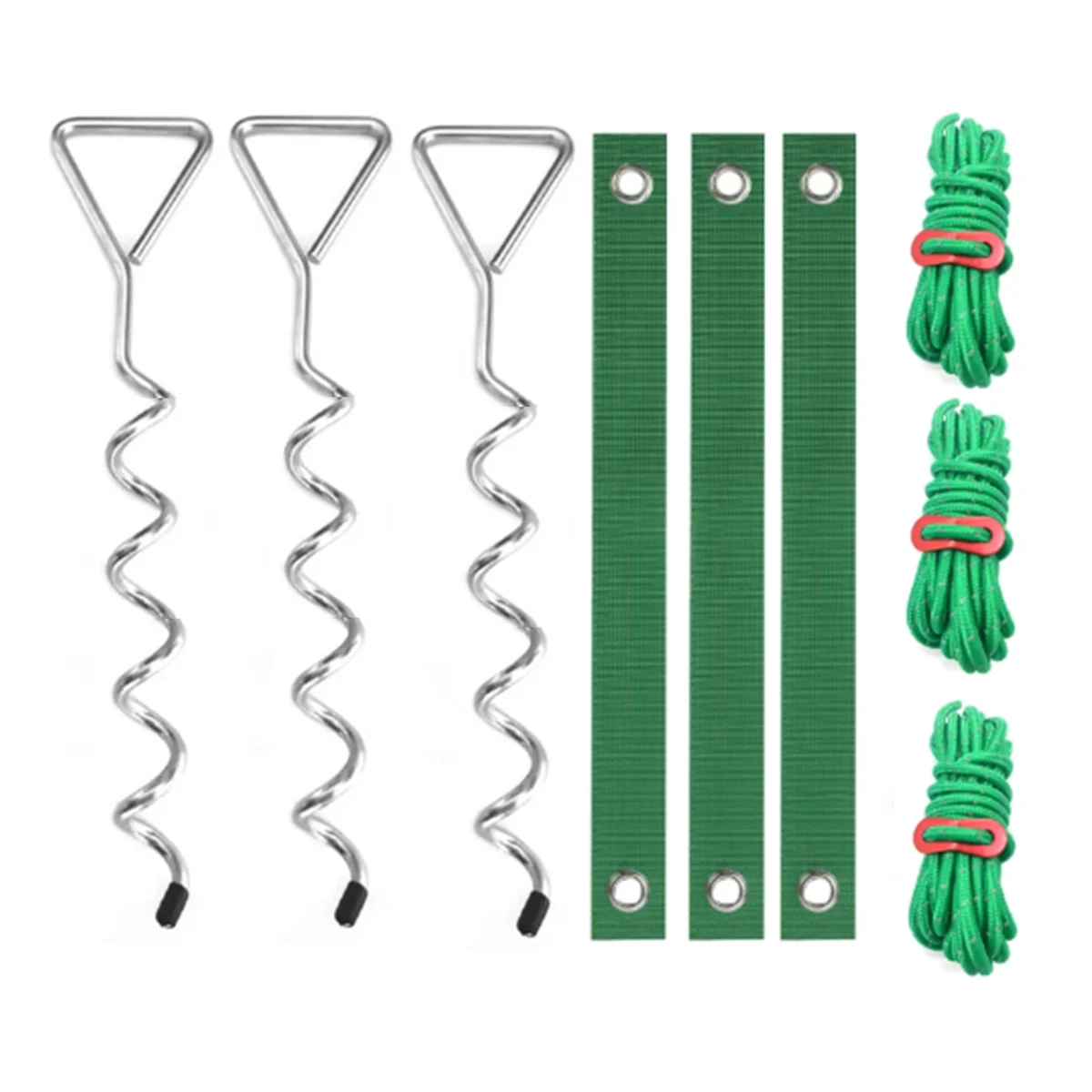 

Tree Stake Kit, Heavy Duty Spiral Tree Stakes and Supports for Leaning Trees and Young Trees Straightening Silver-AA85