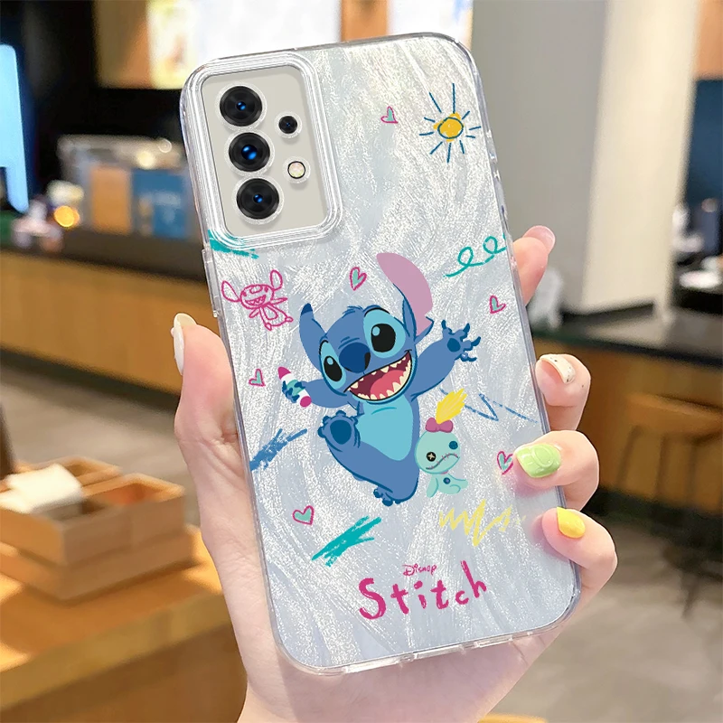 Disney Stitch Angel Case for Samsung Galaxy S24 S23 Ultra Plus S21 FE A73 A72 A71 A54 A53 A52 A51 A50 A34 A33 A32 4G 5G Cover