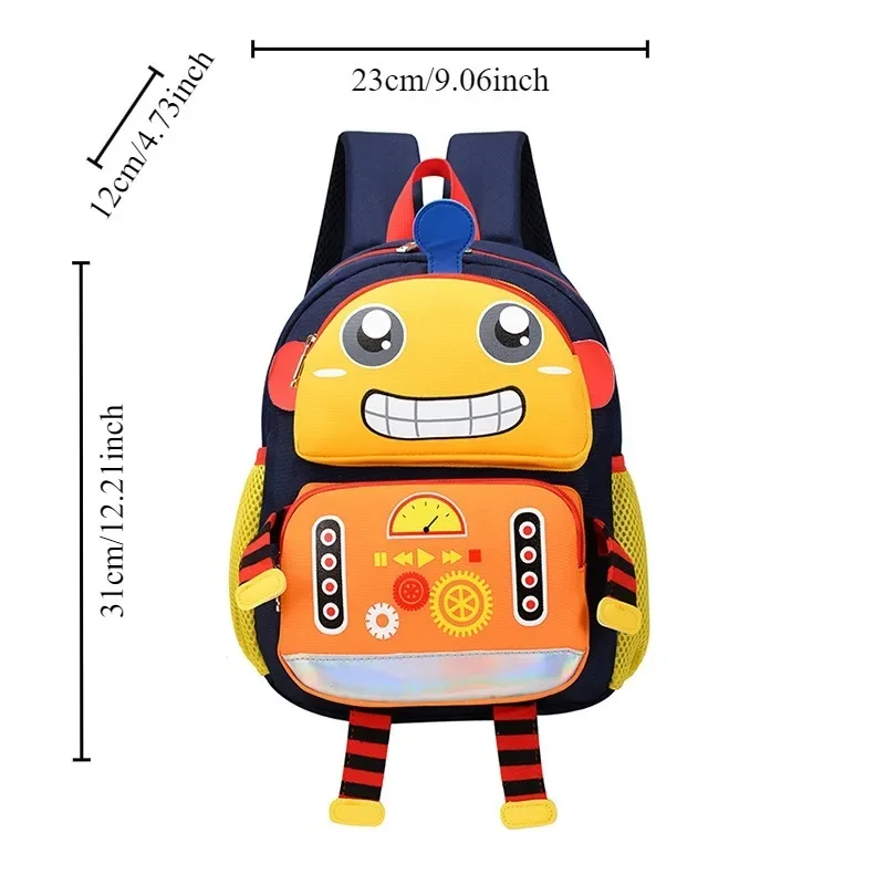 Cartoon Children Cool Boy Backpack Korean Kindergarten Bag Robot Girl Trend Large Capacity Backpack Leisure College School Bag