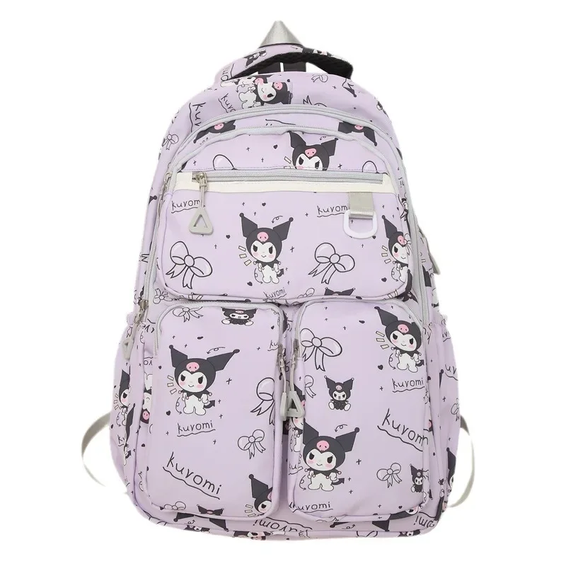 Sanrio Kuromi Cartoon Lässiger süßer bedruckter Rucksack, leichte Dekompression, große Kapazität, Reise-Schultasche