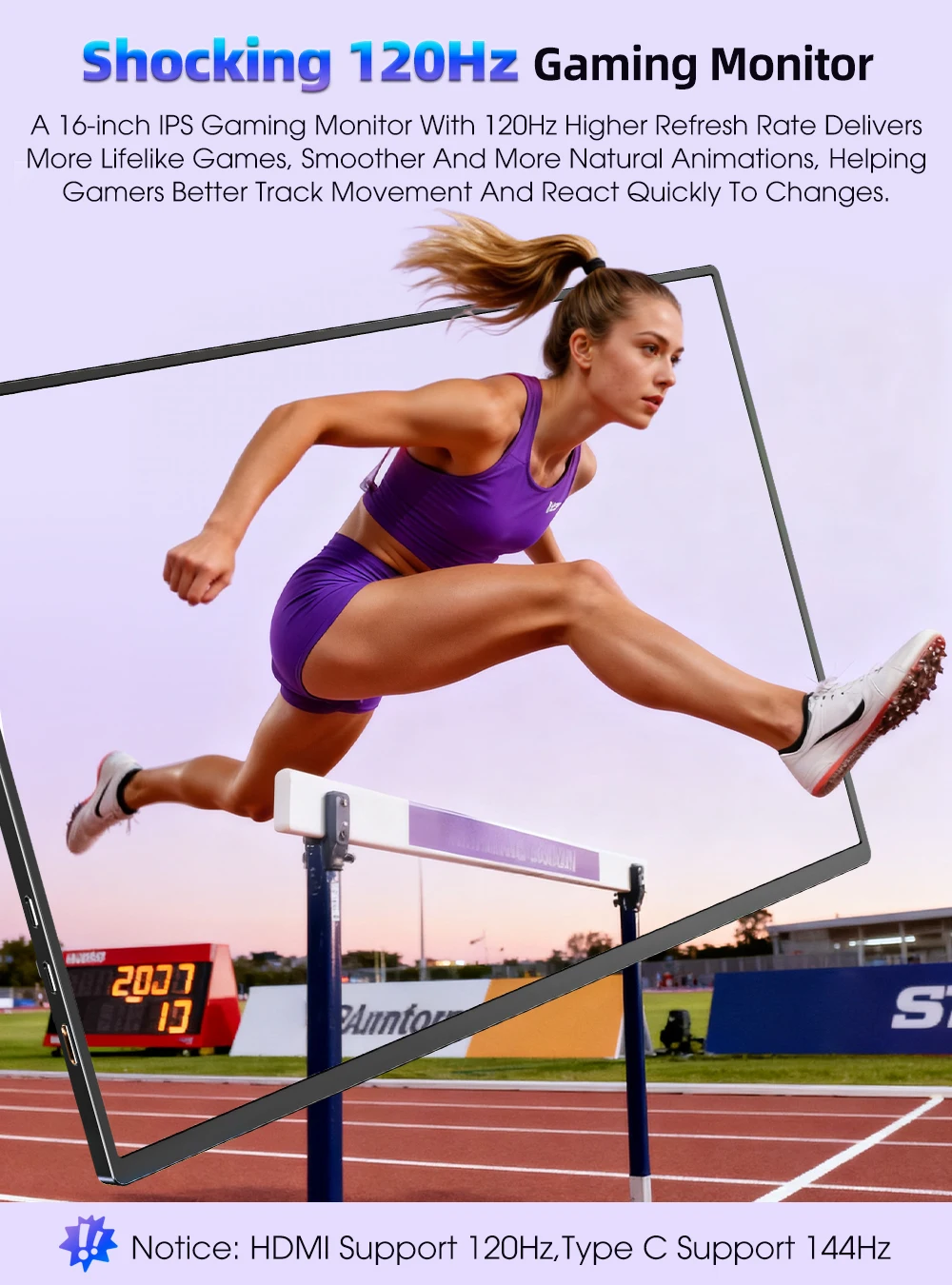 شاشة ألعاب محمولة UPERFECT 2K 120Hz مقاس 16 بوصة 16:10 500 Nits 10Bits شاشة خارجية لأجهزة الكمبيوتر المحمول مع VESA وغطاء HDR FreeSync Eye Care للكمبيوتر الشخصي والهاتف ووحدة التحكم في الألعاب