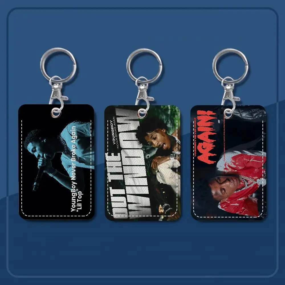 

Rapper Youngboy N-Never B-Broke Again Cartoon Card Keychain Anime Fashion Pendant Bag ID Door Card Case Bus Card Cute