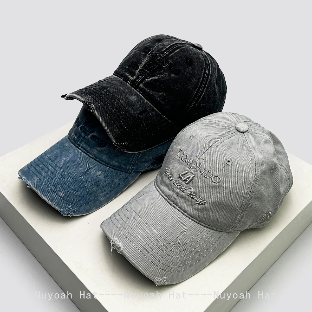 

New Men Women Broken Style Embroidered Letters Baseball Hats Bandhnu Sunshade Street Versatile Distress Peaked Caps Fashion ins