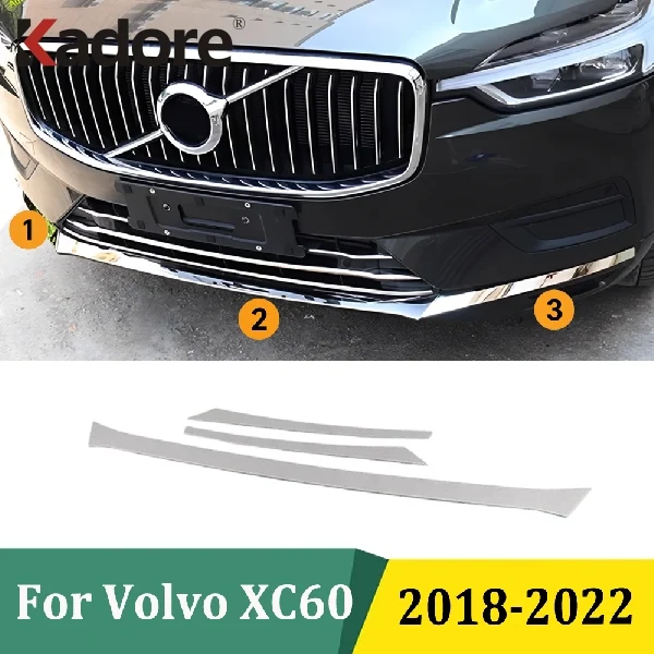 

For Volvo XC60 XC 60 2018 2019 2020 2021 2022 Front Bottom Bumper Grill Lower Cover Trim Strip Car Styling Accessories