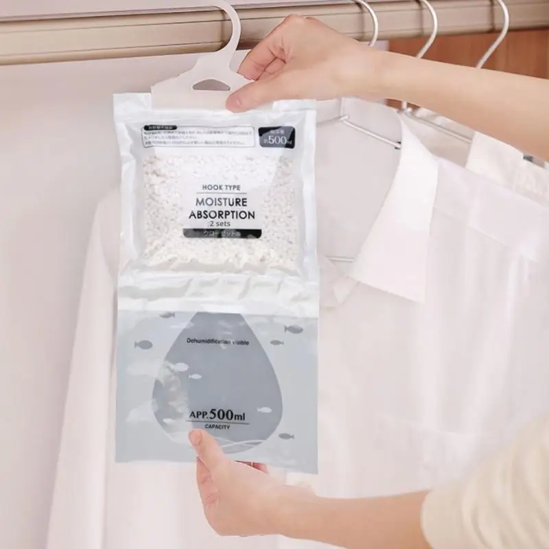 5/10Pcs 50g Moisture Absorber Hanging Drying Clothes Dehumidifier Wardrobe Dehumidifier Dry Bag Desiccant Moisture Absorption