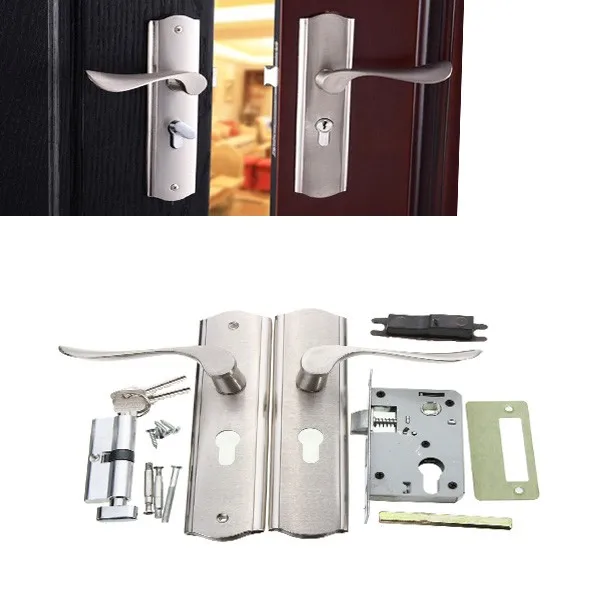 

Aluminum Victorian Scroll Polished Bathroom Door Handle Front Back Lever Lock