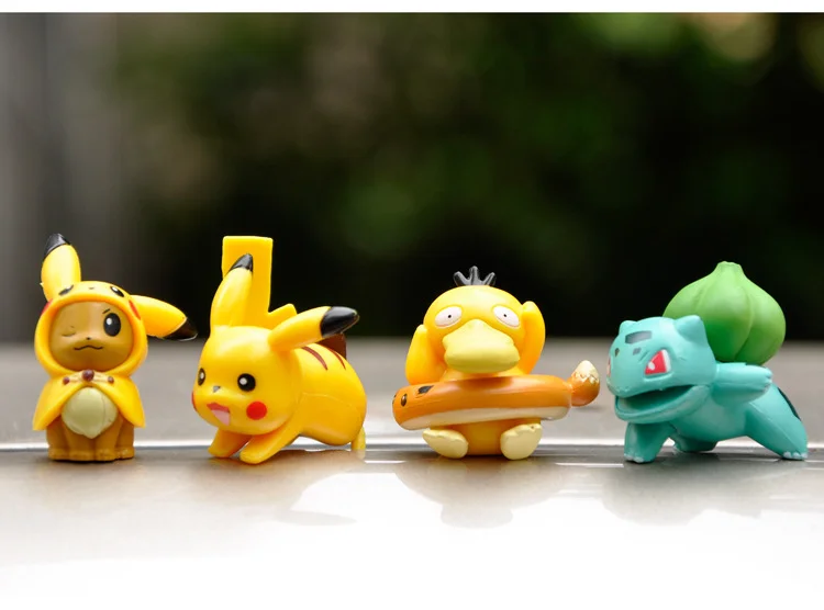 Scatola Sorpresa con Piccole Figure Pokémon all'Ingrosso, Psyduck Pikachu Squirtle, Bambole Anime Kawaii, Ornamento da Scrivania