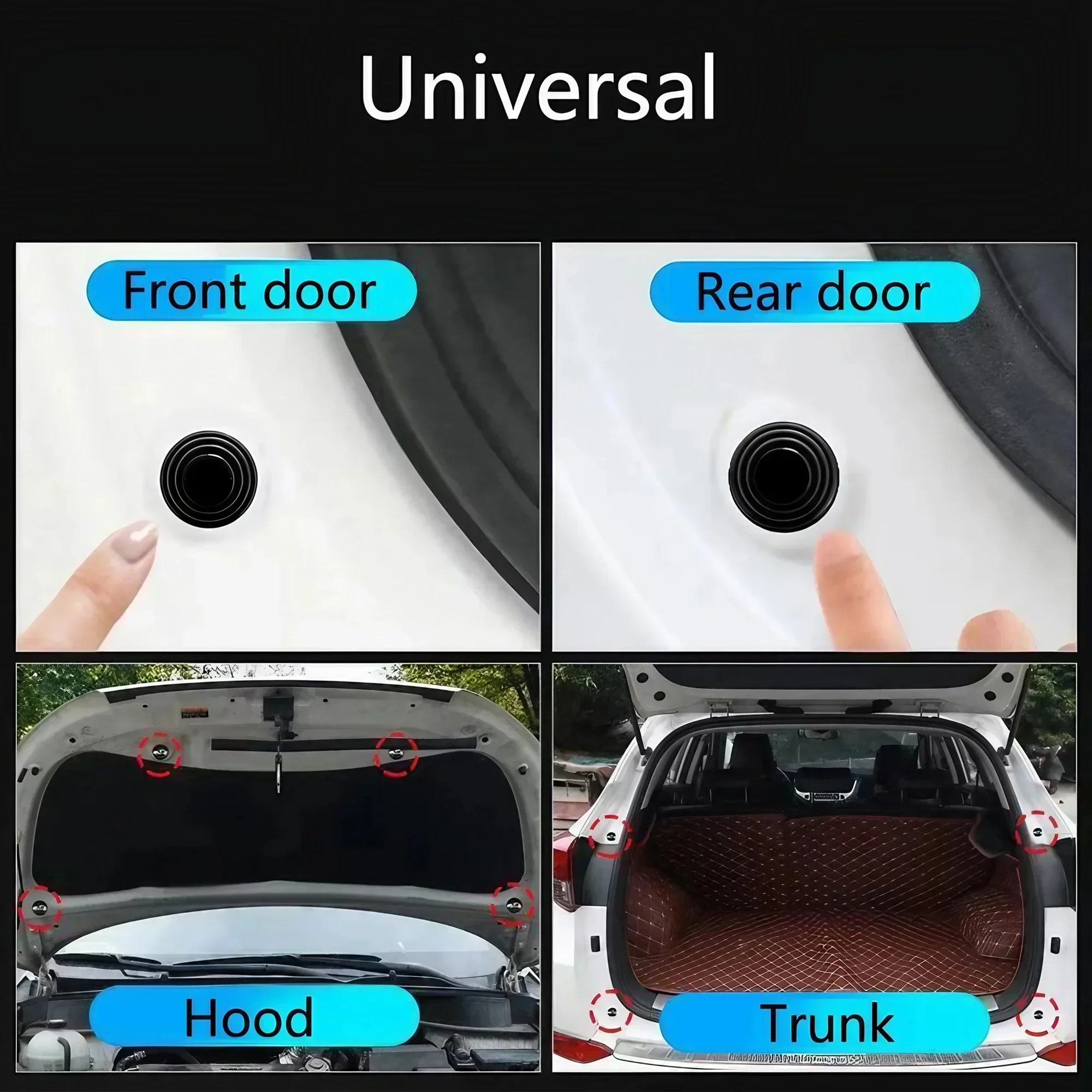 Universal Car Door Shockproof Silicone Anti-collision Sticker 4pcs Door Closing Silent Protector