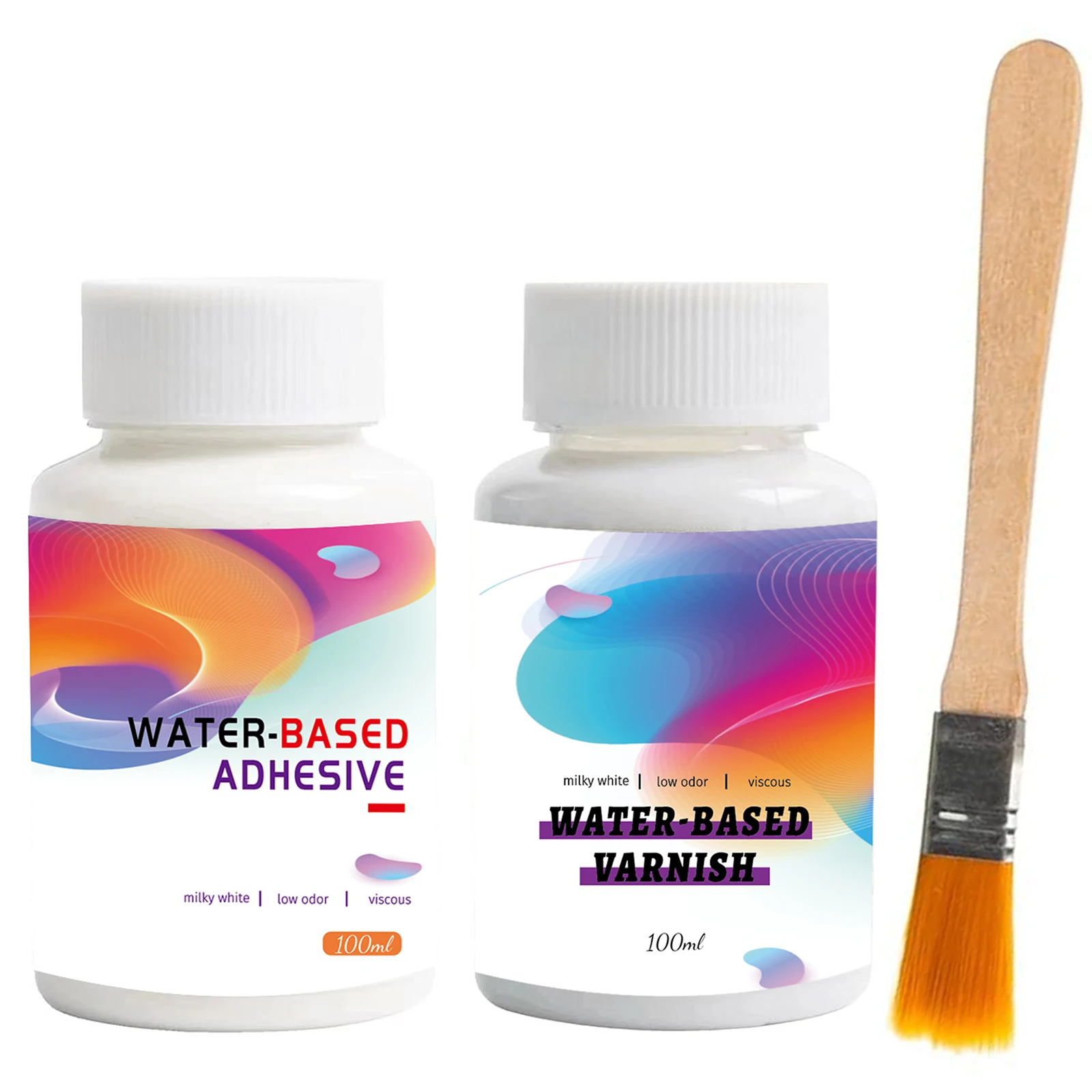 100 ml/200 ml goldene Folienkleber, Acryl-Bastelkleber, Kunstkleber, Lackset – wasserbasierter Metallkleber mit Pinsel zum Basteln,