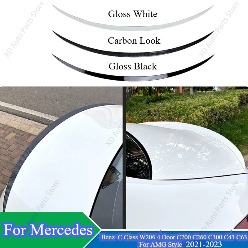 

Car Rear Spoiler For Mercedes Benz C-Class W206 4 Door C200 C260 C300 C43 C63 AMG Style 2021-2023 Wing Tail Body Kit Trim Tuning