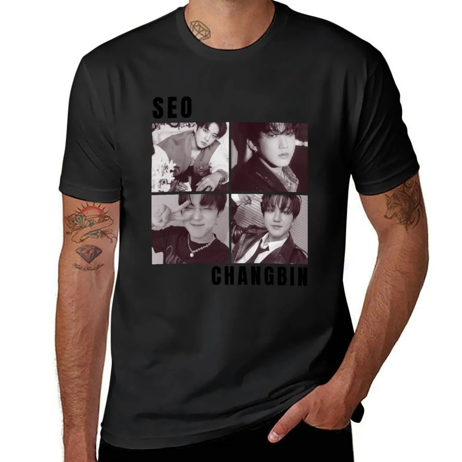 Seo Changbin T-Shirt oversized tops anime clothes t shirts for men cotton