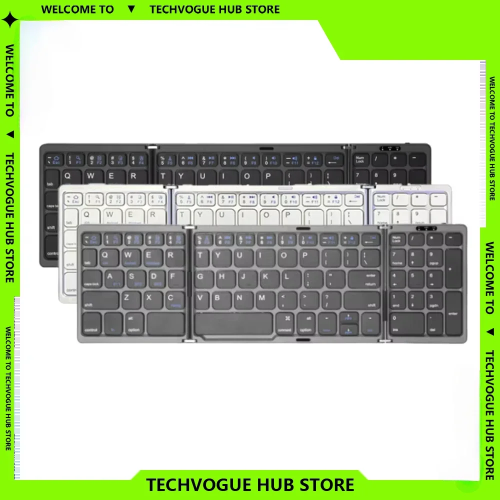 

Folding Bluetooth KeyboardS Office Folding Keyboard for Mobile Tablet Notebook Office Mini Wireless Keyset 3 Folding Keyboard