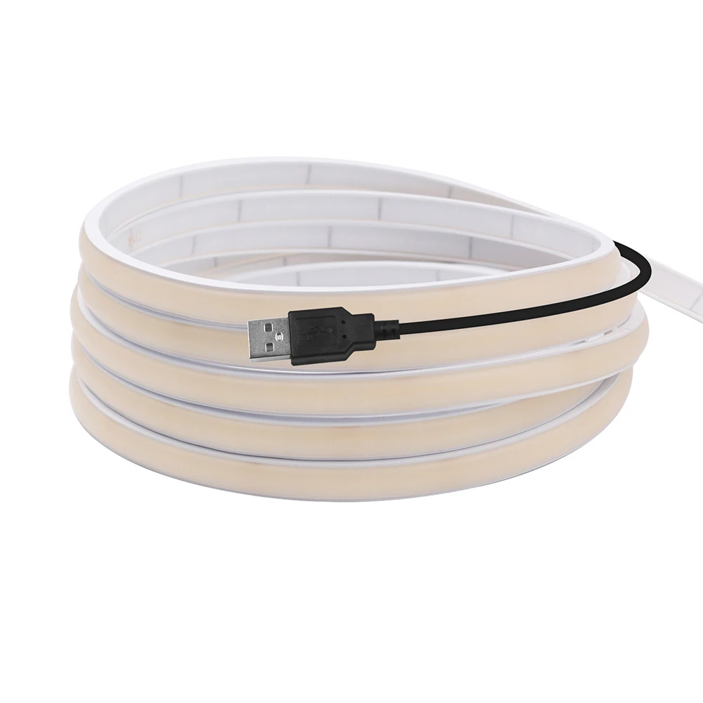 USB 5V Power Flexible Neon Rope Light COB LED Strip 320LED/m 3000K 4000K 6000K Under Stairs Window Bar Counter Patio Deck Decor