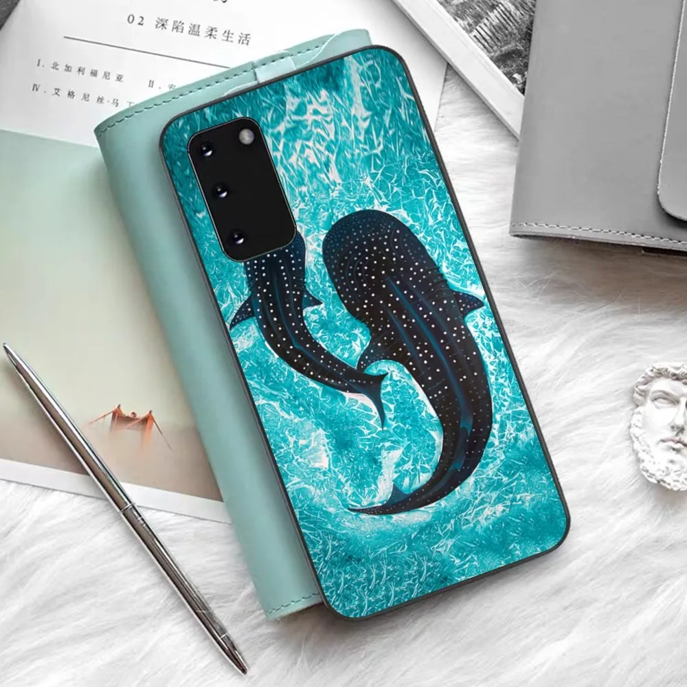 Ocean Whale Shark Swimming Phone Case For Samsung S 9 10 20 21 22 23 30 23plus lite Ultra FE S10lite Fundas