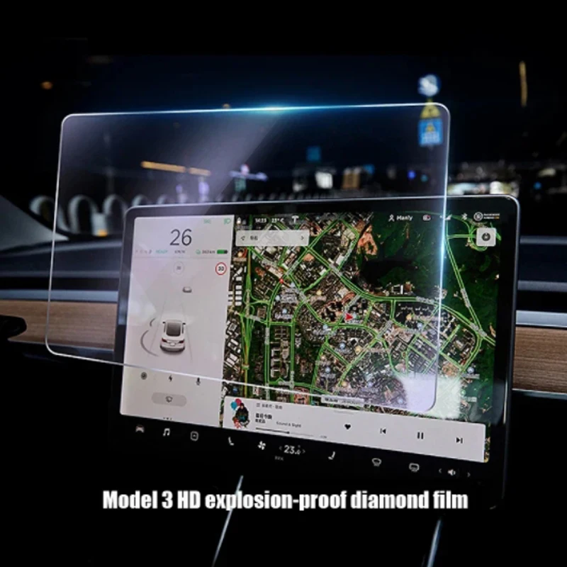 For Placing Center Screen Applicator Accessory Model 3 Y X S 2023 Navigation Touch Screen Protective Film Guatemalan Glass