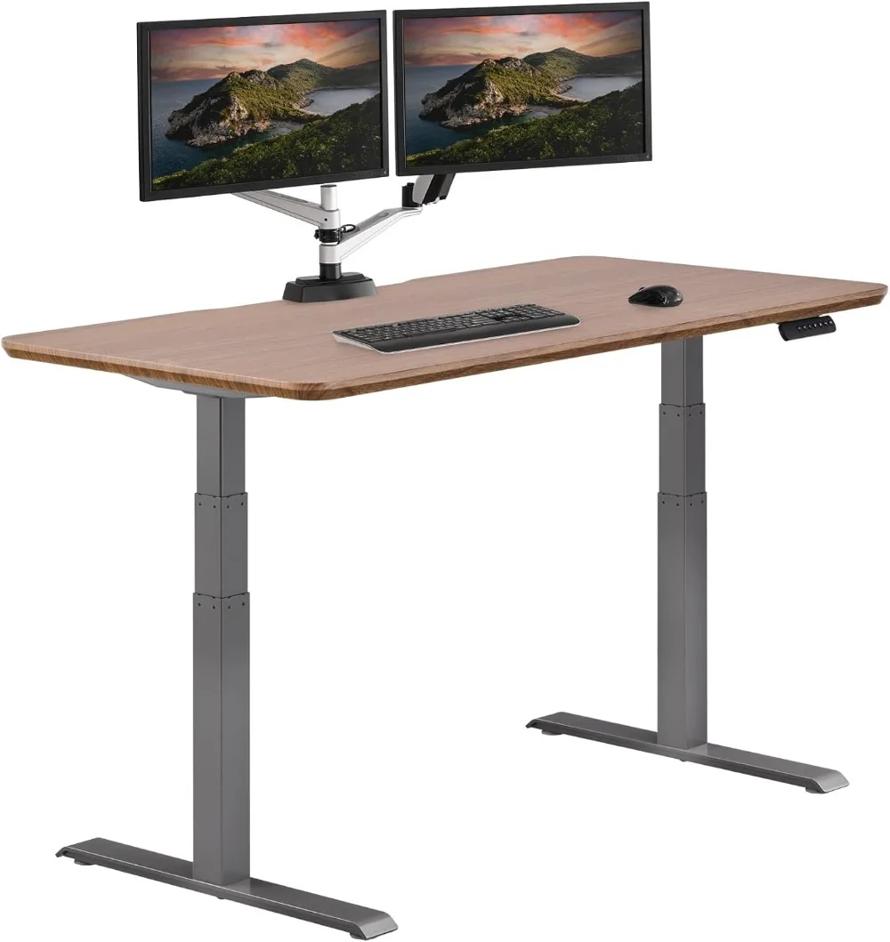 Mesa elétrica de pé - Varidesk 60x30, mesa de pé com altura ajustável - motor duplo com predefinições de memória, pernas estáveis em estilo T