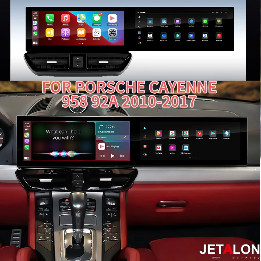 راديو سيارة بشاشة مزدوجة لبورشه كايين 958 92A 2010-2017 أندرويد السيارات Carplay الوسائط المتعددة مشغل فيديو الملاحة GPS HeadUnit #1