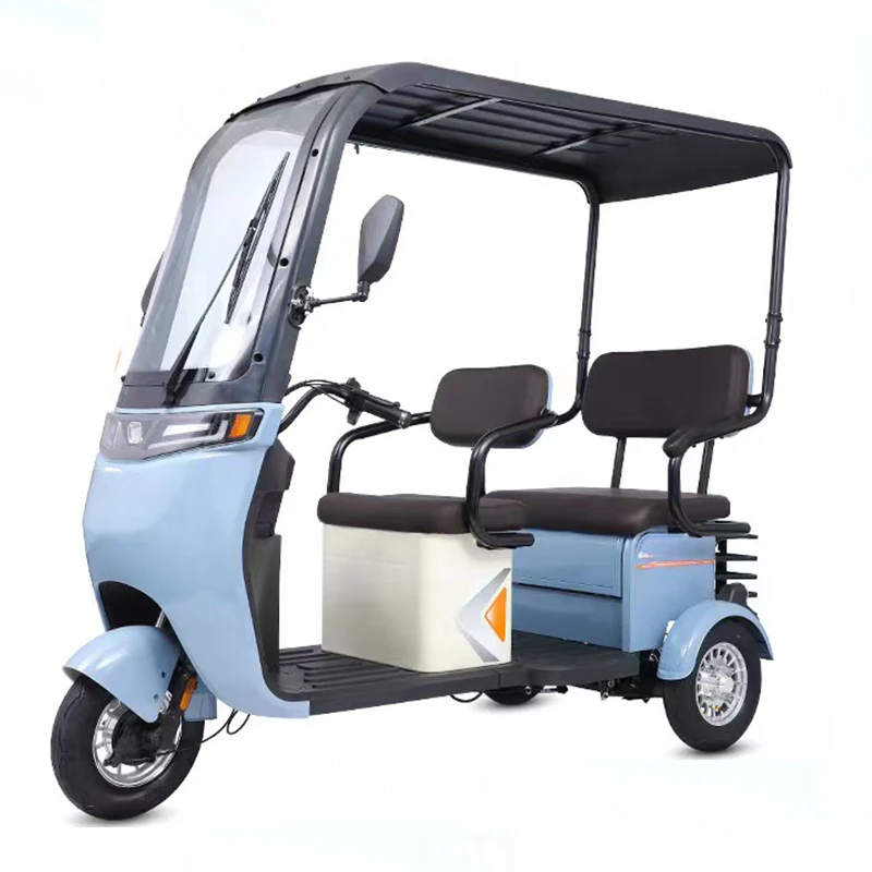 Tricycles électriques Amazon à 3 roues fermées, moto AINC avec siège passager, voiture à batterie de pousse-pousse pour handicapés, 2024