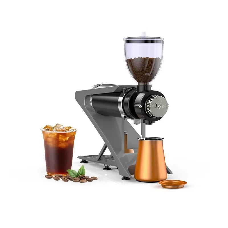 Professional Commercial Electric Coffee Grinder Automatic Espresso Grinder 1-18 Adjustable Setting Large Hopper Cafe Coffee Shop