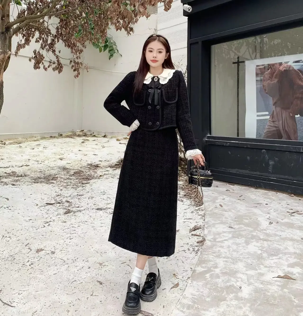 UNXX Real Photos: Plus-size Women's Padded Elegant Coat and Skirt Set, Long and Short Styles Available High Quality Fashionable