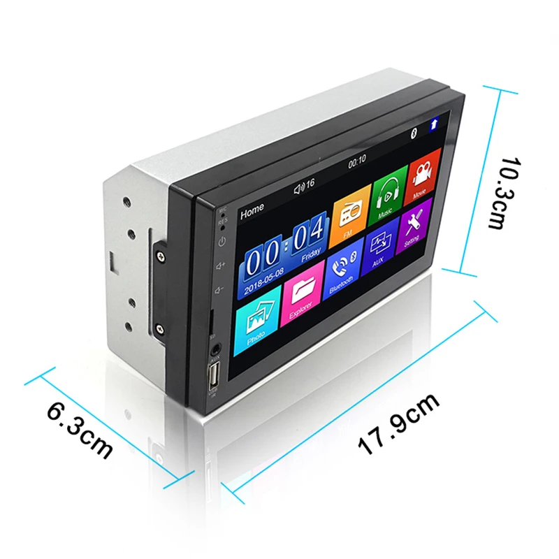 Car multimedia video player/7023B small car radio/Carplay Bluetooth music broadcast/radio HD touch screen FM/reverse visibility