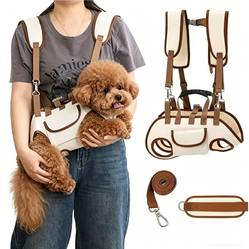

Pets Outdoor Carrying Bag Small Dogs And Medium-sized Cats with Harnesses Clip Adjustable Shoulder Handheld for Hiking Daily Use