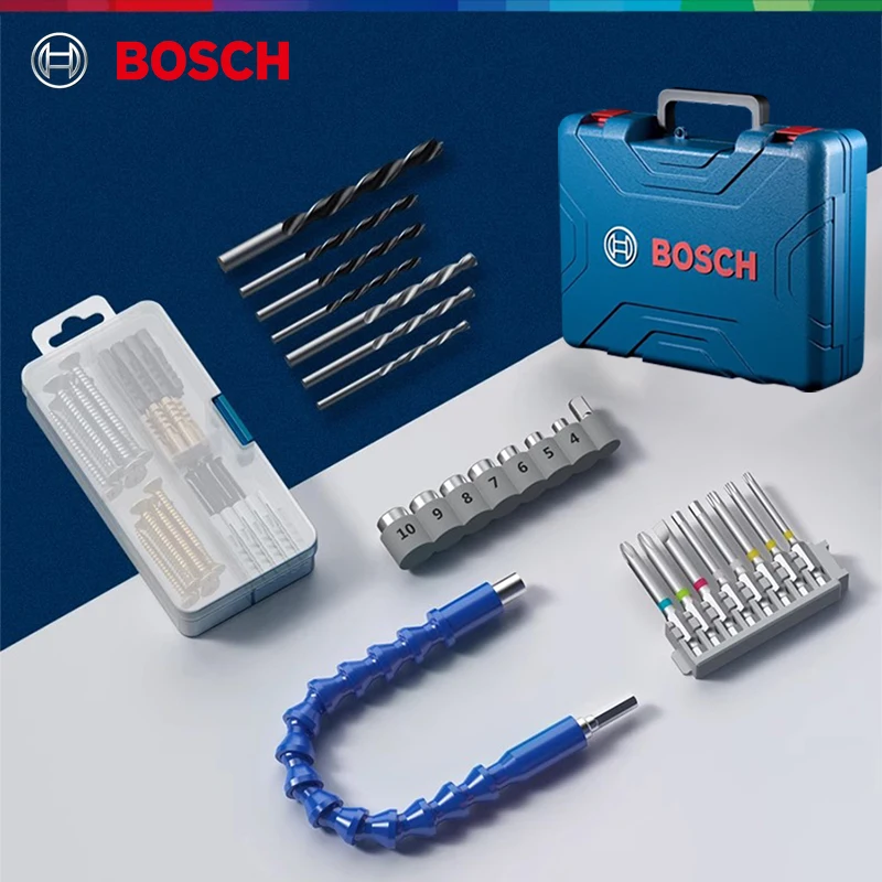 

Bosch Accessory Kit for Gsb 12V Cordless Driver Drill, 105-Piece Screwdriver Bits, Flexible Shaft, Tool Case Included