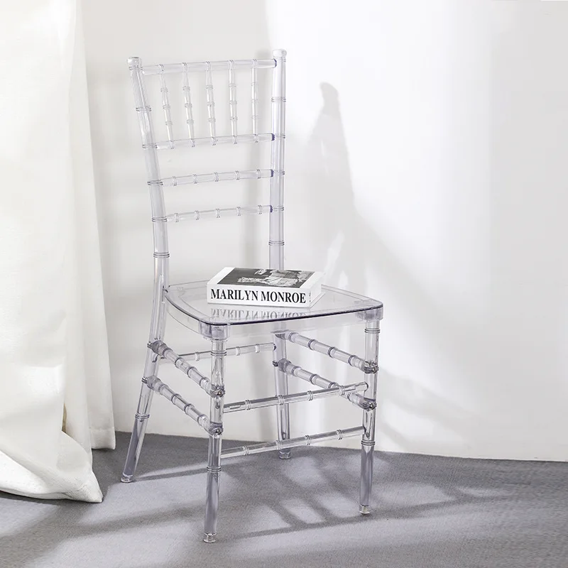 Transparent Acrylic Crystal Chair Outdoor Transparent Bamboo  American Plastic Dining Chair Acrylic Chair Stool