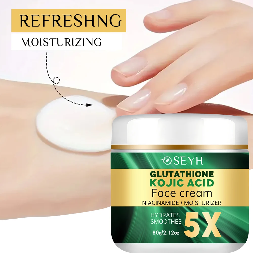 SEYHZE 5X Hydrating Glutathione Kojic Acid Moisturizing Cream 30g/60g/100g Day And Night Universal Rich in Collagen Hyaluronic A